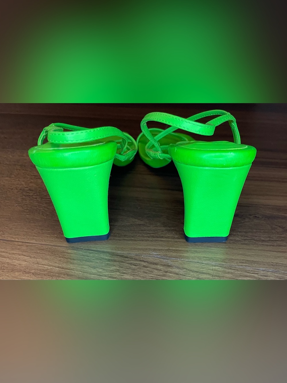 Sandro Strappy Green Sandal Heels - Picture 6 of 7